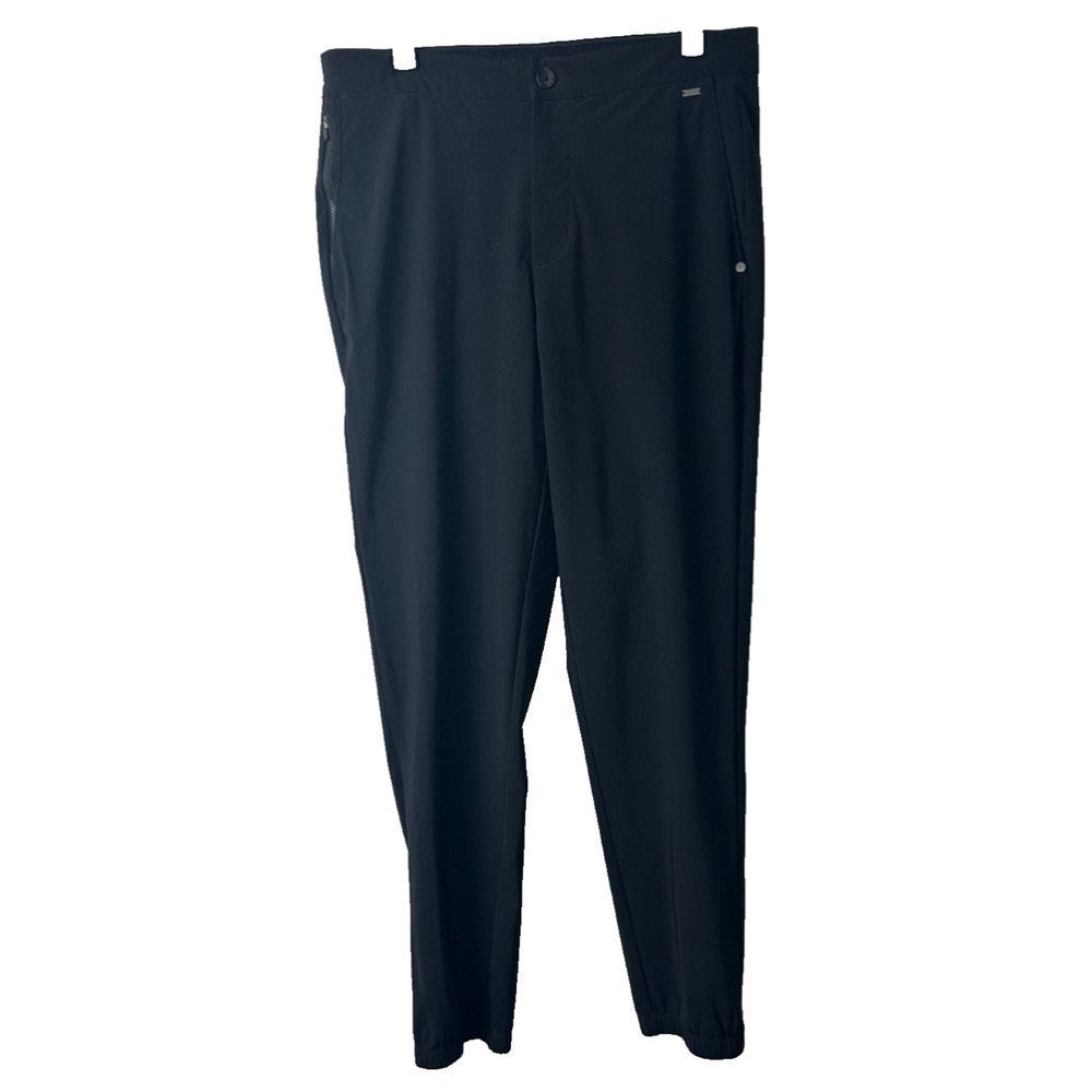 Vuori Fleet Jogger Pants Men's M Medium Black Athletic Active Joggers Zipper D34